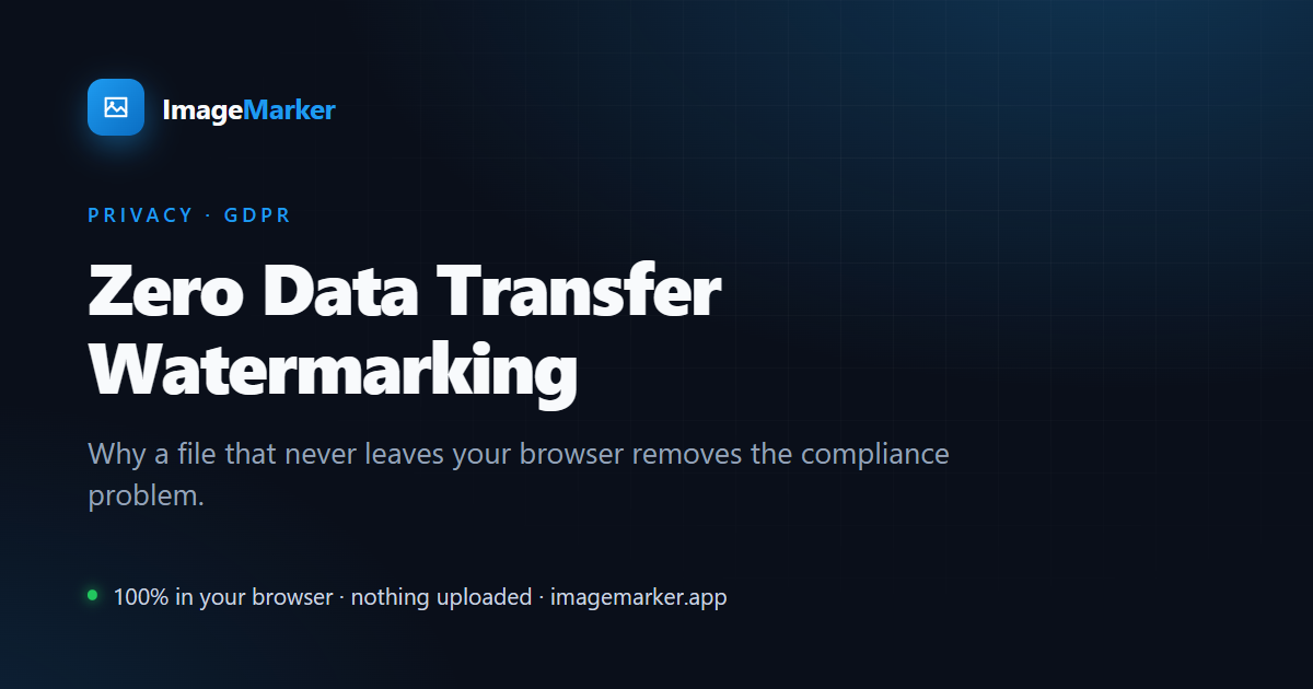 GDPR-compliant watermarking with no file upload