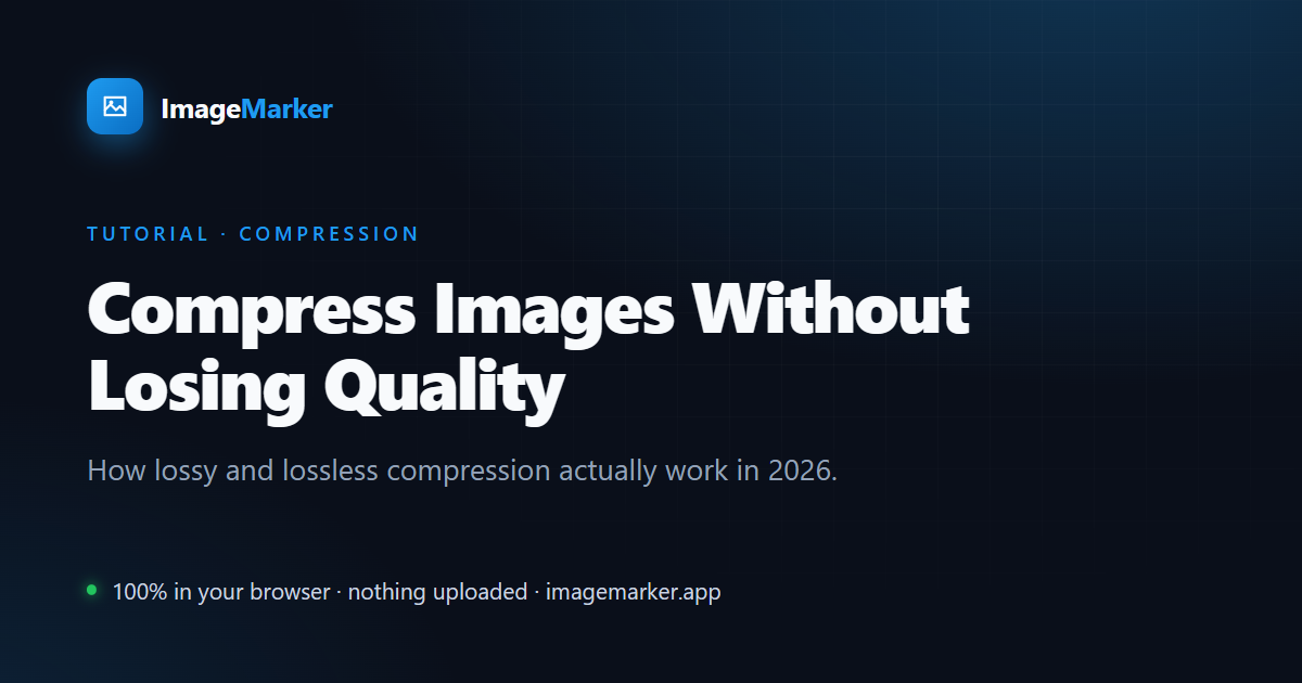 Compress images without losing quality
