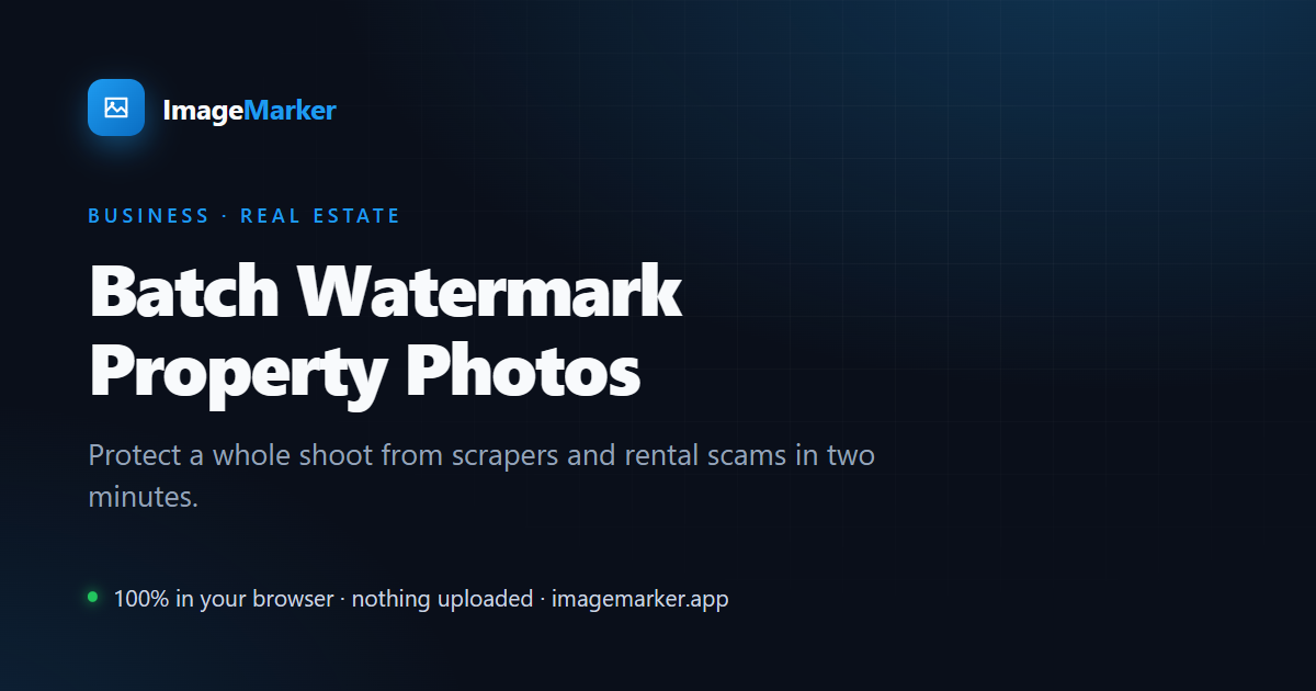 Batch watermarking property listing photos