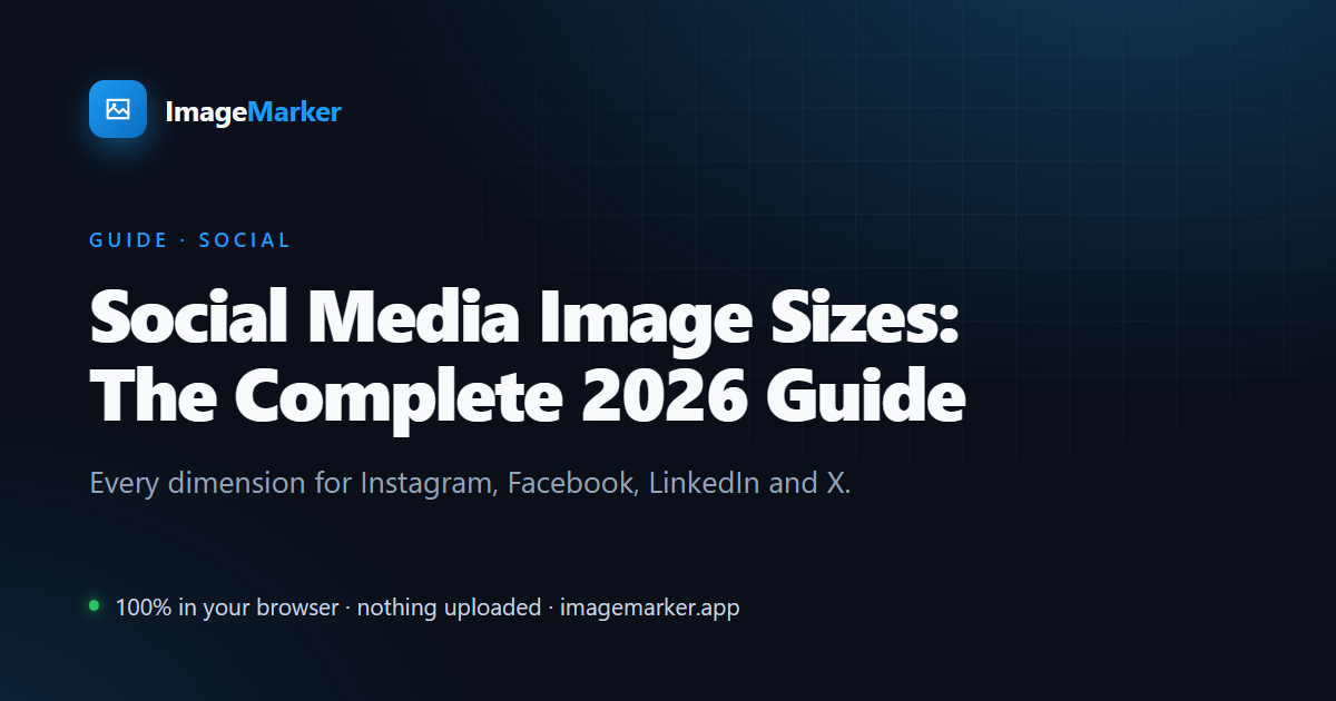 Social media image sizes — the complete 2026 guide